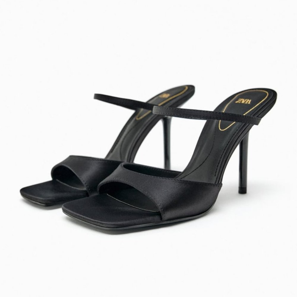 ZARA BARBIE HIGH HEELED FABRIC SANDALS
